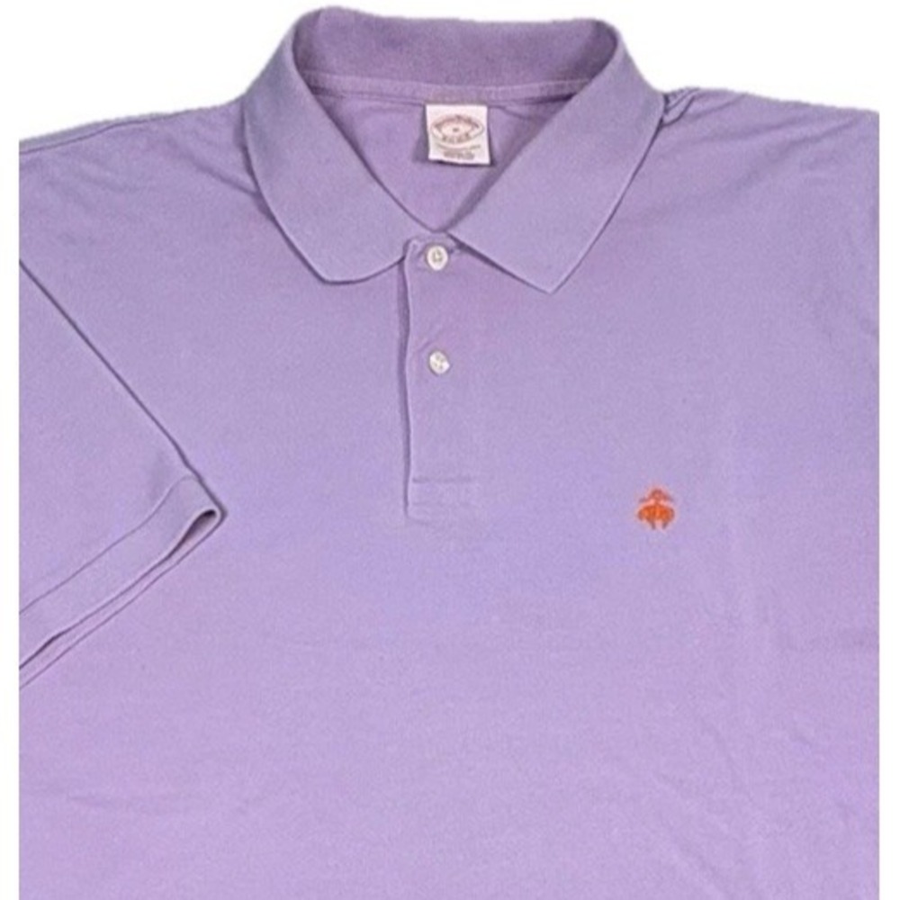 Brooks Brothers Men Performance Polo‎ XL Pique Lavender Cotton Short Sleeve Logo